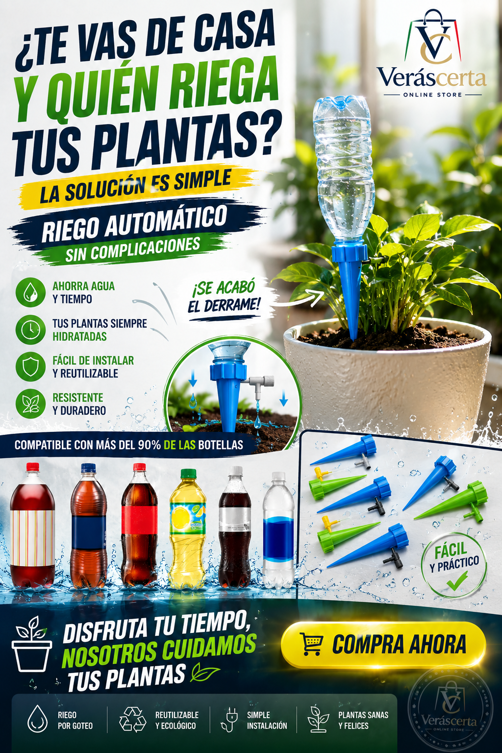 PACK 6 Estacas Riego Goteo inteligente