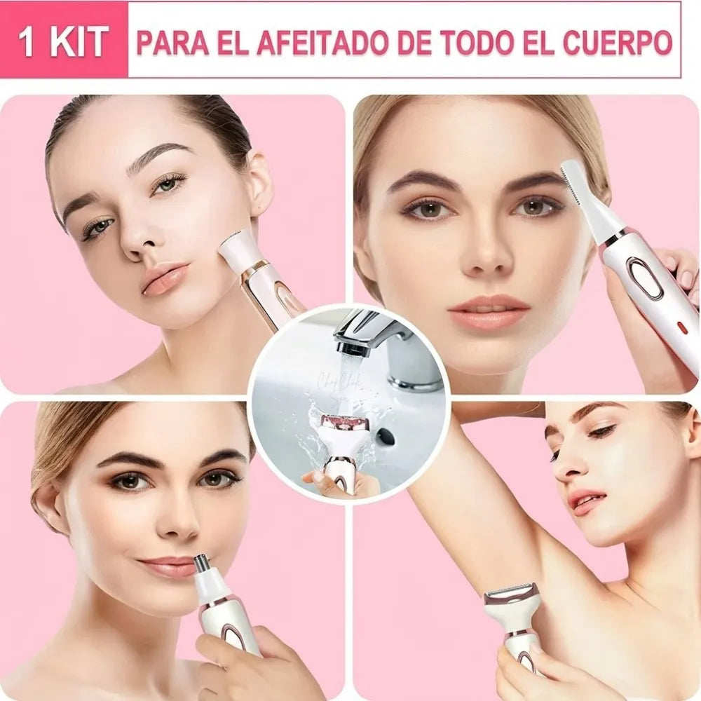 DEPILADORA  RECARGABLE USB 4 EN 1
